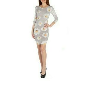 Lot of 9 Gray Daisy Midi Dresses